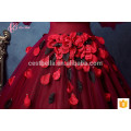 High-End Dunkel Red Kayting Damen Chiffon Zwei Stück Party tragen lange Abendkleider